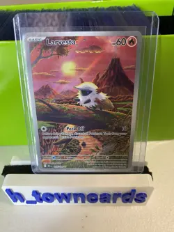 Pokemon TCG Larvesta 099/086 Sv Black Bolt Illustration Rare Holo English 60HP - Image 1