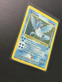 Pokemon Articuno Holo Rare Card 2/62 Fossil Unlimited WOTC 1999 Vintage LP - Image 2