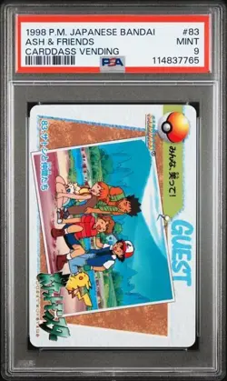 PSA 9 *2025 CERT* - 1998 POKEMON JPN BANDAI ANIME COLLECITON #83 ASH & FRIENDS - Image 1