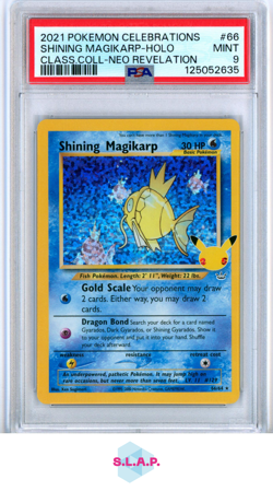 SHINING MAGIKARP POKEMON 66 2021 CELEBRATIONS HOLO GERMAN PSA 9 - Image 1