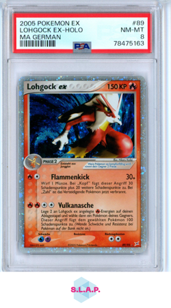 LOHGOCK EX-HOLO MA GER POKEMON GER EX TEAM MAGMA VS TEAM AQUA 2005 89 PSA 8 - Image 1