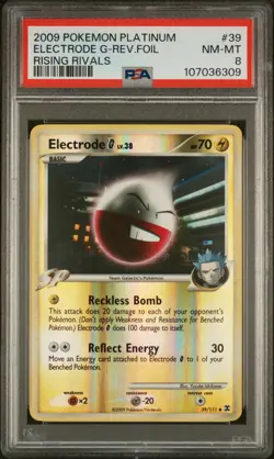 Electrode G 2009 Rising Rivals #39/111 Pokemon Reverse Holo PSA 8 - Image 1