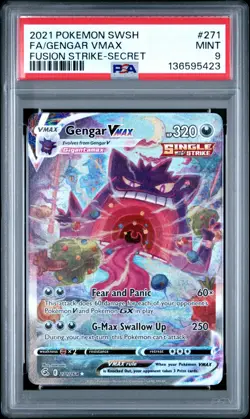 Pokemon PSA 9 Gengar Vmax #271 Full Art Fusion Strike 2021 English - Image 2