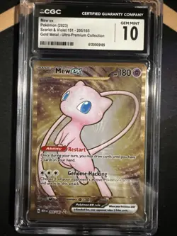 Pokemon Mew Ex 205/165 UPC Gold Metal Promo CGC 10 - Image 1