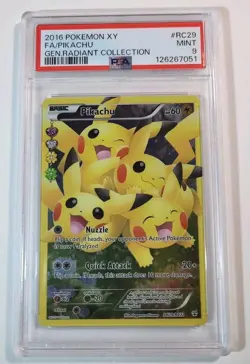 Pokemon Pikachu Full Art RC29/RC32 XY Generations Radiant Collection PSA 9 - Image 1