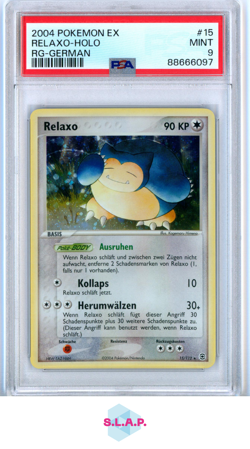 RELAXO-HOLO RG-GERMAN POKEMON EX FIRE RED & LEAF GREEN 2004 15 PSA 9 - Image 1