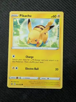 Pikachu 065/202 Common Sword & Shield Pokemon Near Mint - Image 1