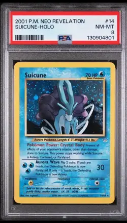 Suicune Holo 14 PSA 8 Pokemon Neo Revelation Holo - Image 1