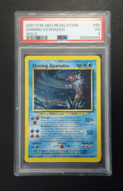 2001 POKEMON Shining Gyarados 65/64 Neo Revelation Holo PSA VG 3 - Image 1