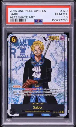 2025 One Piece Carrying On His Will Alt Art Sabo #OP13-120 PSA 10 GEM MINT - Image 1