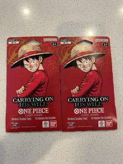 2x ENGLISH One Piece CCG: Carrying On His Will - Sleeved Booster Pack lot OP-13 - Image 1