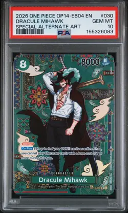 Dracule Mihawk 030 Special Alternate Art One Piece PSA 10 Op14/eb04 Eng - Image 1