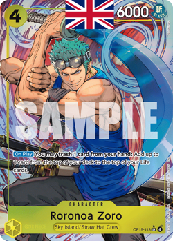 One Piece Card Game ! Roronoa Zoro OP15-113 (AA) - Anglais ! - Image 1