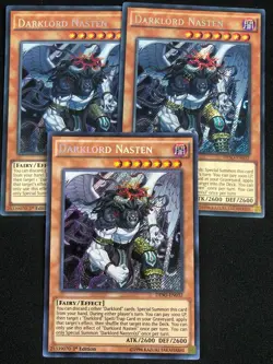 YUGIOH DARKLORD NASTEN DESO-EN032 1ST SECRET X3 NM - Image 1