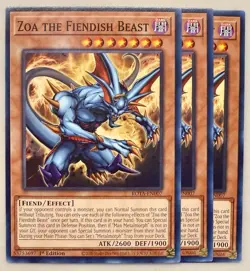 Yugioh! 3x Zoa the Fiendish Beast ROTA-EN007 Common 1st Ed NM - Image 1