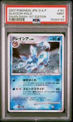 Pokemon Card PSA 9 GLACEON Holo Rare #161 Dawn Dash Japanese Diamond & Pearl - Image 1
