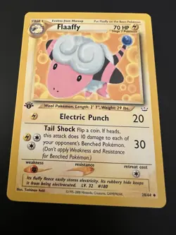 Flaaffy 28/64 Neo Revelation 1st Edition 2001 Pokemon Card Uncommon LP - Image 1