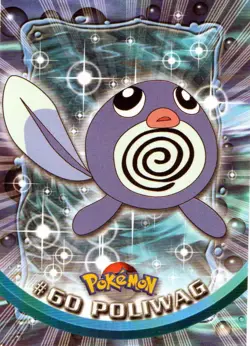Pokemon #60 Poliwag Card Blue Label Topps TV Animation Edition - Image 1