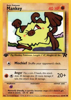 Pokemon Mankey Card 61/82 Team Rocket Series - Image 1