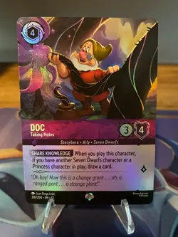 Disney Lorcana TCG - Doc - Taking Notes (Epic) 210/204 - Epic Holo - Wilds - Image 1