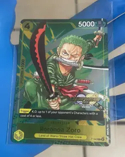 One Piece Roronoa Zoro P-042 2024 Championship Event Pack Promo Card LP - Image 1