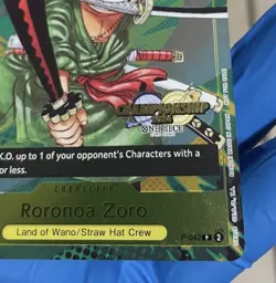 One Piece Roronoa Zoro P-042 2024 Championship Event Pack Promo Card LP - Image 5