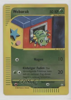 Spinarak German Reverse Foil Pokemon e-Card Series Aquapolis #62 2003 - Image 1