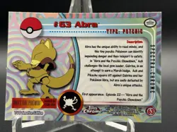 Abra #63 TOPPS CHROME Series 1 - Spectra Holo Pokemon Card - Image 2