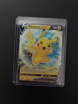 Pokemon TCG Pikachu v SWSH198 Holo Black Star Promo Card Mint Condition - Image 1