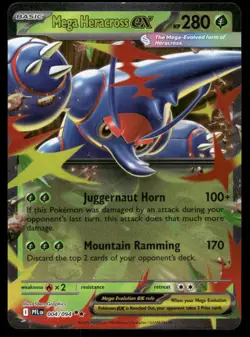 Pokemon Cards Mega Heracross ex 004/094 Phantasmal Flames Double Rare NM - Image 1