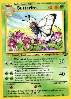 Pokemon Butterfree Card 33/64 Jungle Series - Image 1