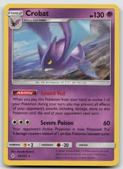 Crobat 66/214 Holo Unbroken Bonds Pokemon Holo NM - Image 1