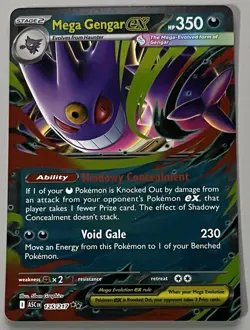 Pokemon Ascended Heroes Mega Gengar ex Stage 2 Double Rare HoloFoil #125/217 - Image 1