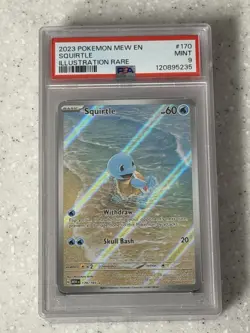 Pokemon Squirtle 170/165 Scarlet & Violet 151 PSA 9 Illustration Rare Holo - Image 1