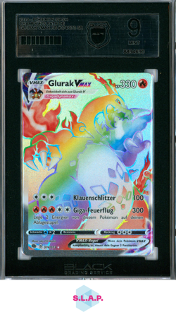CHARIZARD VMAX POKEMON 74 2020 CHAMPION'S PATH FA GERMAN BG BLACK GRADING 9 - Image 1