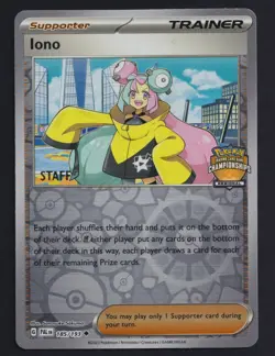 Pokemon TCG Iono Paldea Evolved STAFF Stamped Regional Championships 185/193 - Image 1