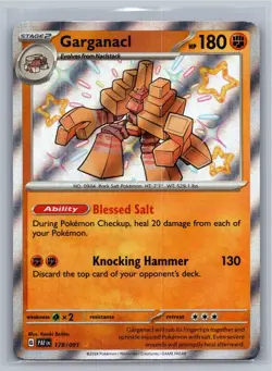 Garganacl 178/091 Shiny Rare Paldean Fates Pokemon Near Mint - Image 1