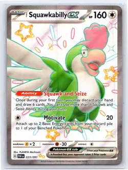 Squawkabilly ex 223/091 - Pokemon Paldean Fates - Shiny Ultra Rare - NM - Image 1