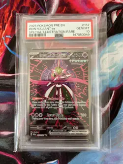 Pokemon Iron Valiant ex 157/131 Special Illustration Rare Prismatic PSA 10 - Image 1