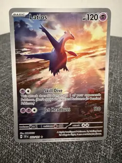 Pokemon Latios 203/191 SV08 Surging Sparks Full Art Holo Illustration Rare Eng - Image 3