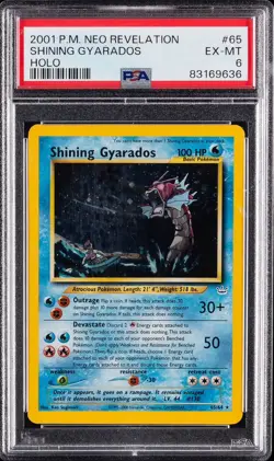 Pokemon TCG 🐉 Shining Gyarados Neo Revelation 🚨 DOUBLE HOLO ERROR 🚨 PSA 6 - Image 1