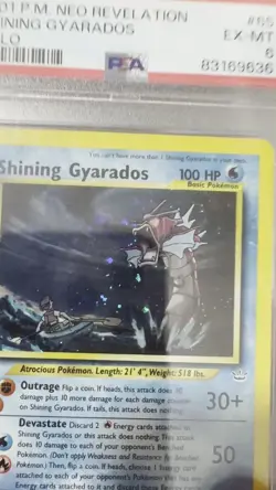Pokemon TCG 🐉 Shining Gyarados Neo Revelation 🚨 DOUBLE HOLO ERROR 🚨 PSA 6 - Image 2