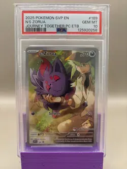 PSA 10 GEM Mint - N's Zorua #189 Pokemon Center Journey Together ETB Promo, Grad - Image 1