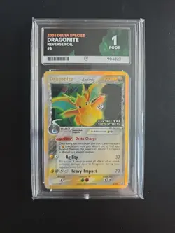 Ace 1 2005 Pokemon EX Delta Species Dragonite Reverse Holo Rare 3/113 V Low Pop - Image 1