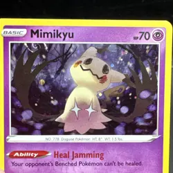 Pokemon Darkness Ablaze Mimikyu #81, Cosmos Holo w/ Swirl LP - Image 3