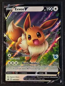 Eevee V SWSH065 Sword & Shield Black Star Promos Promo NM Pokemon TCG - Image 1