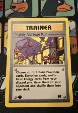 Misprint Nightly Garbage Run 77 Team Rocket 1st Edition Error Ink Smudge Pokemon - Image 1