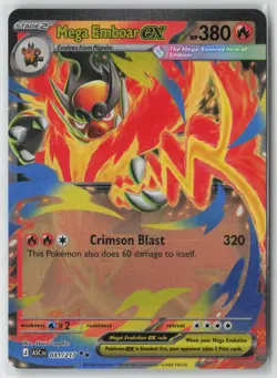 Pokemon Mega Emboar ex #031/217 ME: Ascended Heroes Near Mint or Better - Image 1