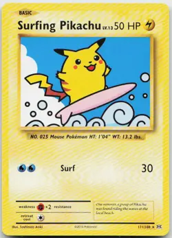 Surfing Pikachu 111/108 Secret Rare Evolutions Pokemon Near Mint - Image 1