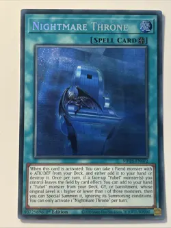 Yugioh Nightmare Throne MP25-EN072 Prismatic Secret Rare 1st Ed NM - Image 1